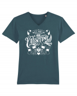 Will you be my Valentine - alb Tricou mânecă scurtă guler V Bărbat Presenter