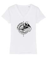 Find your true north Tricou mânecă scurtă guler V Damă Evoker