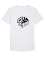 Find your true north Tricou mânecă scurtă guler larg Bărbat Skater