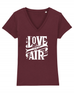 Love is in the air - alb Tricou mânecă scurtă guler V Damă Evoker