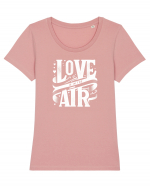 Love is in the air - alb Tricou mânecă scurtă guler larg fitted Damă Expresser