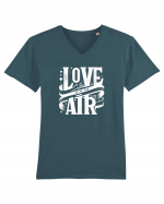 Love is in the air - alb Tricou mânecă scurtă guler V Bărbat Presenter