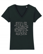 Love is in the air - gri Tricou mânecă scurtă guler V Damă Evoker