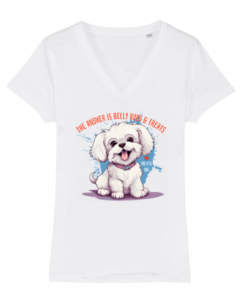 THE ANSWER IS BELLY RUBS & TREATS - Bichon White