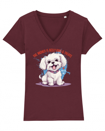 THE ANSWER IS BELLY RUBS & TREATS - Bichon Burgundy