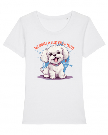 THE ANSWER IS BELLY RUBS & TREATS - Bichon White