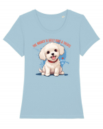 THE ANSWER IS BELLY RUBS & TREATS 2 - Bichon Tricou mânecă scurtă guler larg fitted Damă Expresser