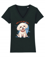 WHAT? ME BE BAD? NEVER! 2 - Bichon Tricou mânecă scurtă guler V Damă Evoker