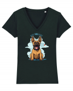 BEBE MALIgator - Malinois Belgian Tricou mânecă scurtă guler V Damă Evoker