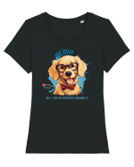 MEOW! YES, I SPEAK FOREIGN LANGUAGES - Retriever Tricou mânecă scurtă guler larg fitted Damă Expresser