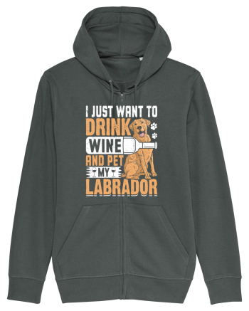 I JUST WANT TO DRINK WINE AND PET MY LABRADOR Anthracite