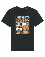 I JUST WANT TO DRINK WINE AND PET MY LABRADOR Tricou mânecă scurtă Unisex Rocker