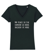 TRICOU - FAC OAMENII SĂ RÂDĂ Tricou mânecă scurtă guler V Damă Evoker