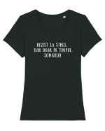 REZIST LA STRES Tricou mânecă scurtă guler larg fitted Damă Expresser