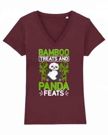 Bamboo treats and panda feats Burgundy