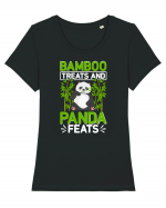 Bamboo treats and panda feats Tricou mânecă scurtă guler larg fitted Damă Expresser