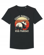 Chase Sunsets, Hug Pandas Tricou mânecă scurtă guler larg Bărbat Skater