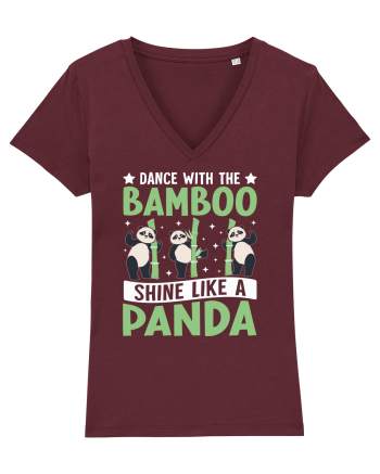 Dance with the Bamboo Shine Like a Panda Burgundy