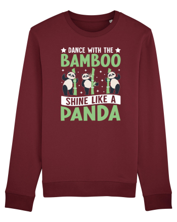 Dance with the Bamboo Shine Like a Panda Burgundy
