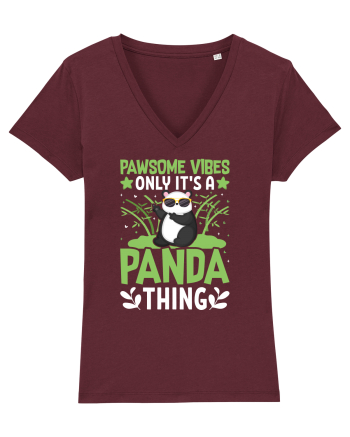 Pawsome vibes only it's a panda thing Burgundy