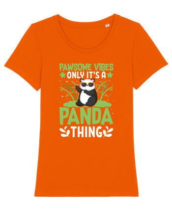 Pawsome vibes only it's a panda thing Bright Orange