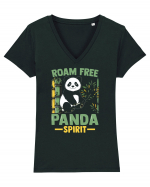 Roam free Panda spirit Tricou mânecă scurtă guler V Damă Evoker