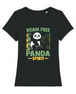 Roam free Panda spirit Tricou mânecă scurtă guler larg fitted Damă Expresser
