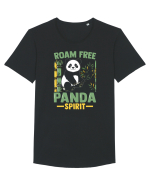 Roam free Panda spirit Tricou mânecă scurtă guler larg Bărbat Skater