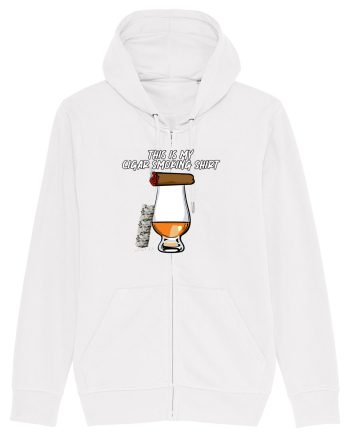 Cigar smoking shirt White