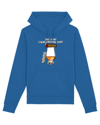 Cigar smoking shirt Royal Blue