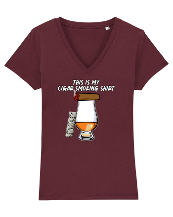 Cigar smoking shirt Burgundy