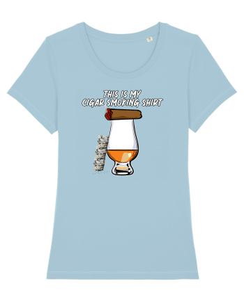 Cigar smoking shirt Sky Blue