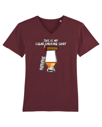 Cigar smoking shirt Burgundy