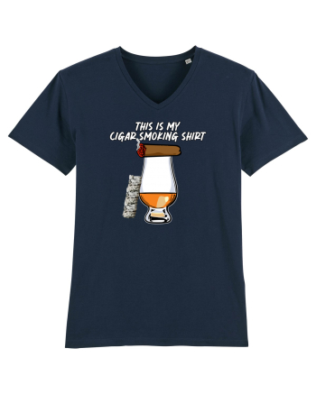 Cigar smoking shirt French Navy