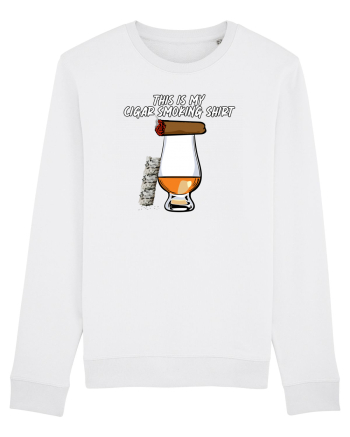 Cigar smoking shirt White