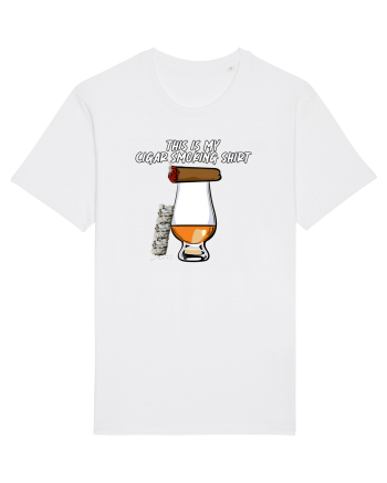 Cigar smoking shirt White