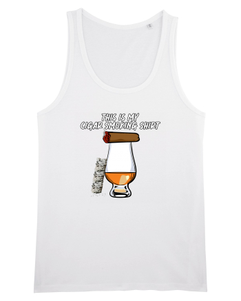 Cigar smoking shirt White
