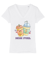 pentru mamele iubitoare de cafea - Coffee - mom fuel Tricou mânecă scurtă guler V Damă Evoker