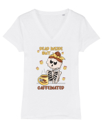 pentru mamele iubitoare de cafea - Dead inside but caffeinated Tricou mânecă scurtă guler V Damă Evoker