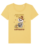 pentru mamele iubitoare de cafea - Dead inside but caffeinated Tricou mânecă scurtă guler larg fitted Damă Expresser