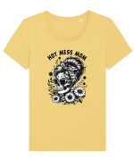 Moda rebelă pt mame moderne - Hot mess mom Tricou mânecă scurtă guler larg fitted Damă Expresser