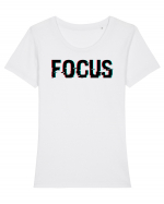 Focus Tricou mânecă scurtă guler larg fitted Damă Expresser