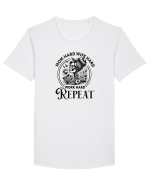 Moda rebelă pt mame moderne - Mom hard wife hard work hard repeat Tricou mânecă scurtă guler larg Bărbat Skater
