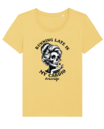 Moda rebelă pt mame moderne - Running late is my cardio Tricou mânecă scurtă guler larg fitted Damă Expresser