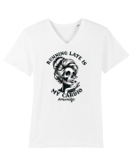 Moda rebelă pt mame moderne - Running late is my cardio Tricou mânecă scurtă guler V Bărbat Presenter