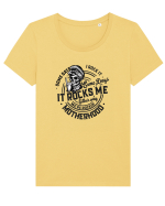 Moda rebelă pt mame moderne - Some days I rock it some days it rocks me Tricou mânecă scurtă guler larg fitted Damă Expresser