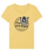 Moda rebelă pt mame moderne - Straight outta patience Tricou mânecă scurtă guler larg fitted Damă Expresser