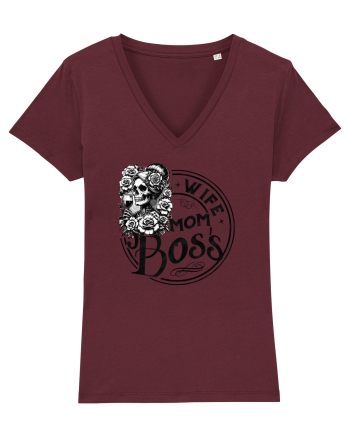 Moda rebelă pt mame moderne - Wife mom boss Burgundy