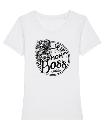 Moda rebelă pt mame moderne - Wife mom boss White