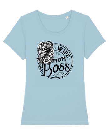 Moda rebelă pt mame moderne - Wife mom boss Sky Blue
